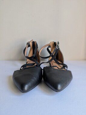 Torrid Elastic Strap Pointed Toe Flat WW Wide Width Black Size 13